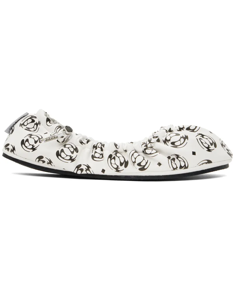 Rombaut White Aura Ballerina Flats Champagne
