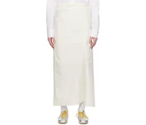 White Paneled Midi Skirt