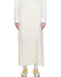 Commission White Paneled Midi Skirt White