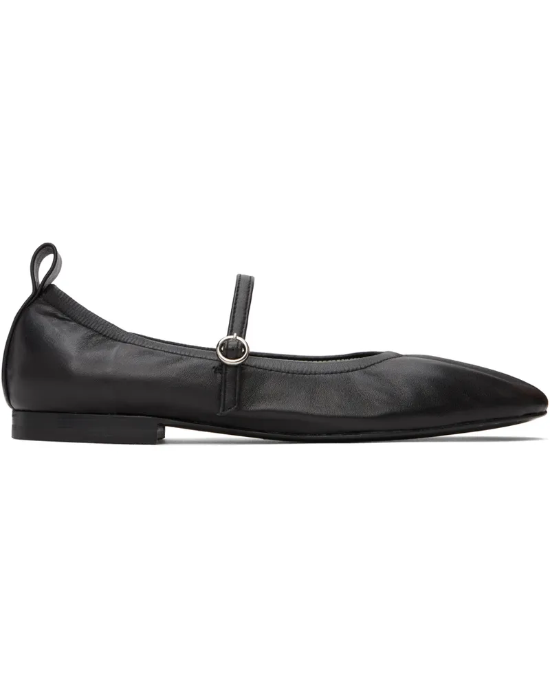 Youth Black Round-Toe Ballerina Flats Black