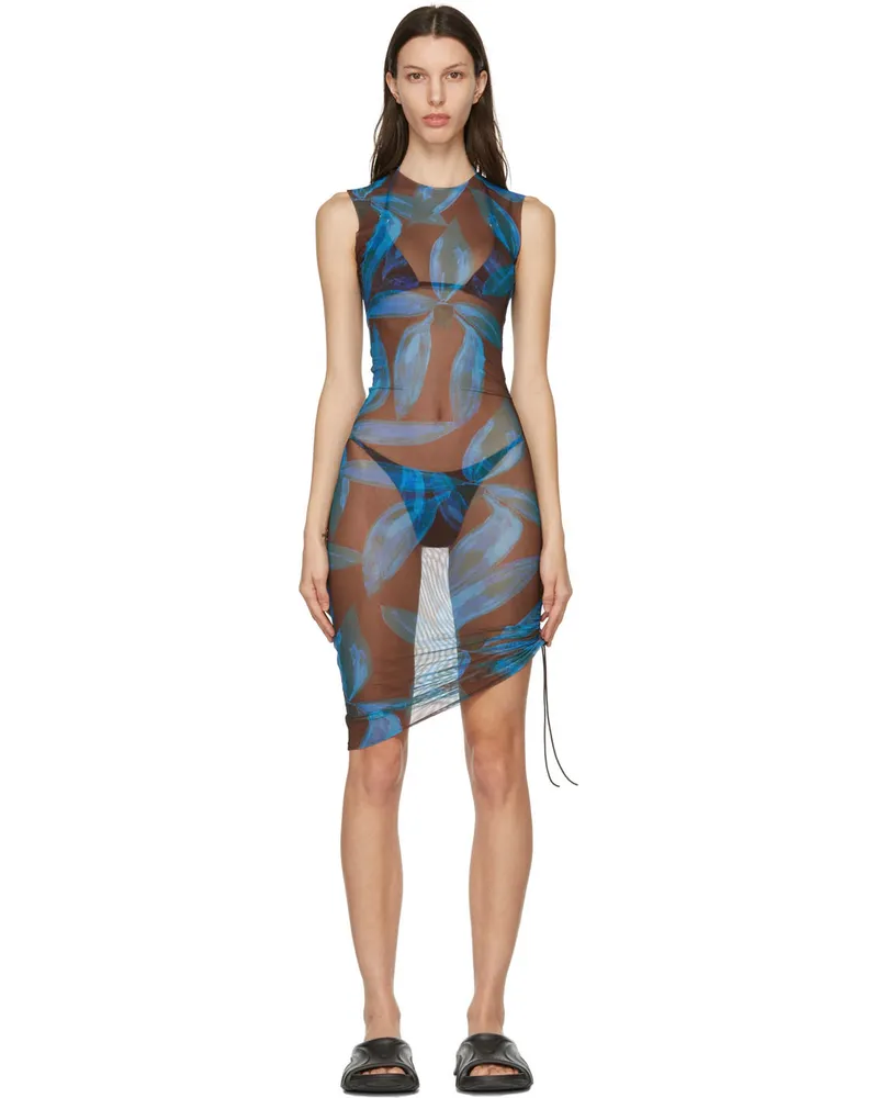 Louisa Ballou Brown & Blue Heatwave Dress Blue