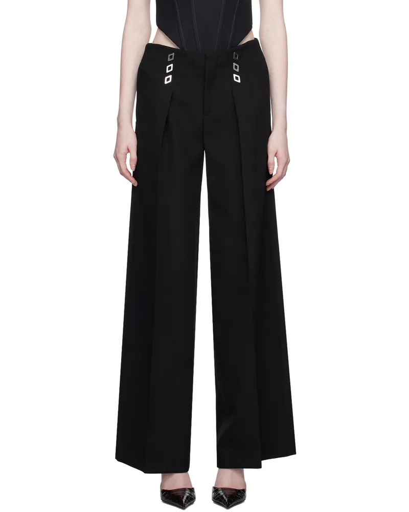 Dion Lee Black Diamond Stud Trousers Black
