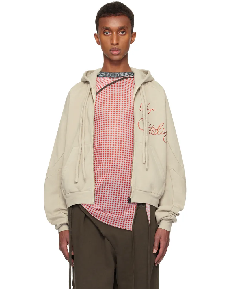 OTTOLINGER Beige Oversized Zip Hoodie Sand