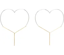 Gold & Silver Maxi 'Y' Heart Earrings