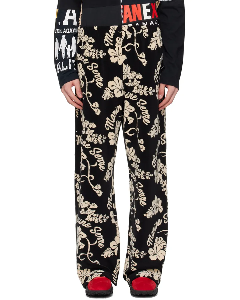 Marine Serre Black Jacquard Sweatpants Bk99