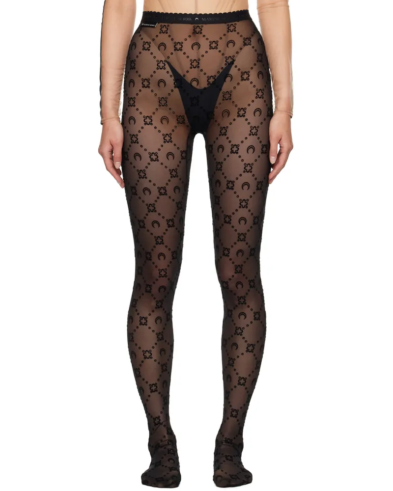 Marine Serre Black Moonogram Tights Bk99