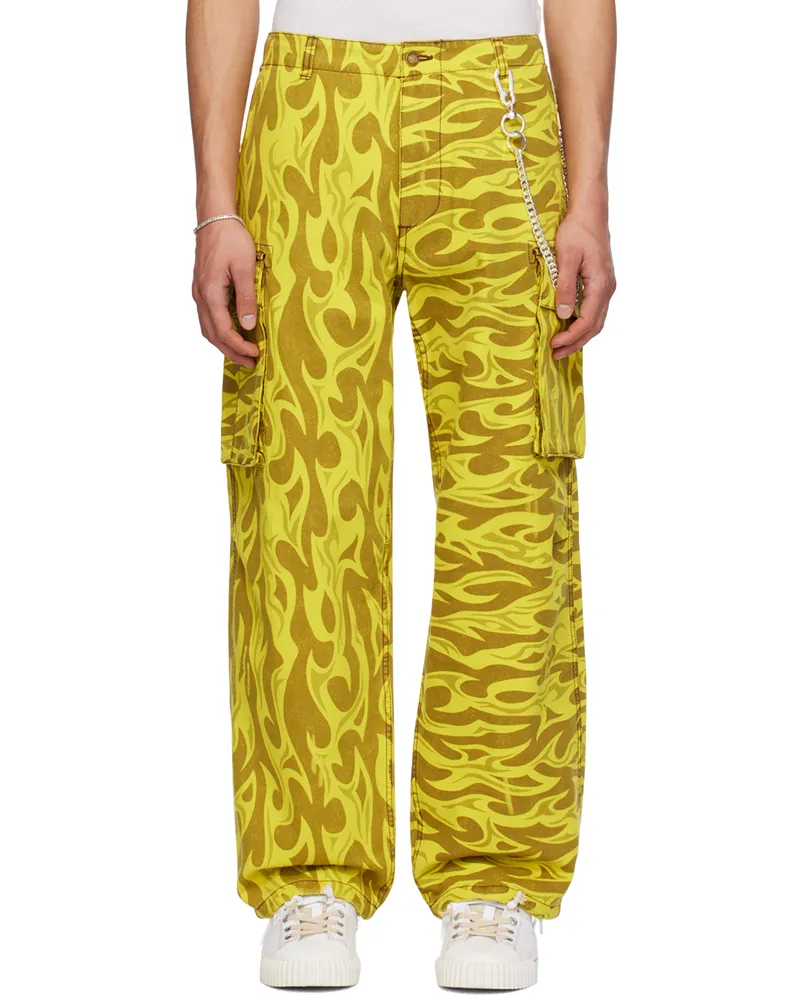 ERL Yellow Printed Cargo Pants Yellow