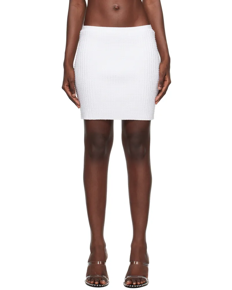 Alexander Wang White Crystal Miniskirt 100