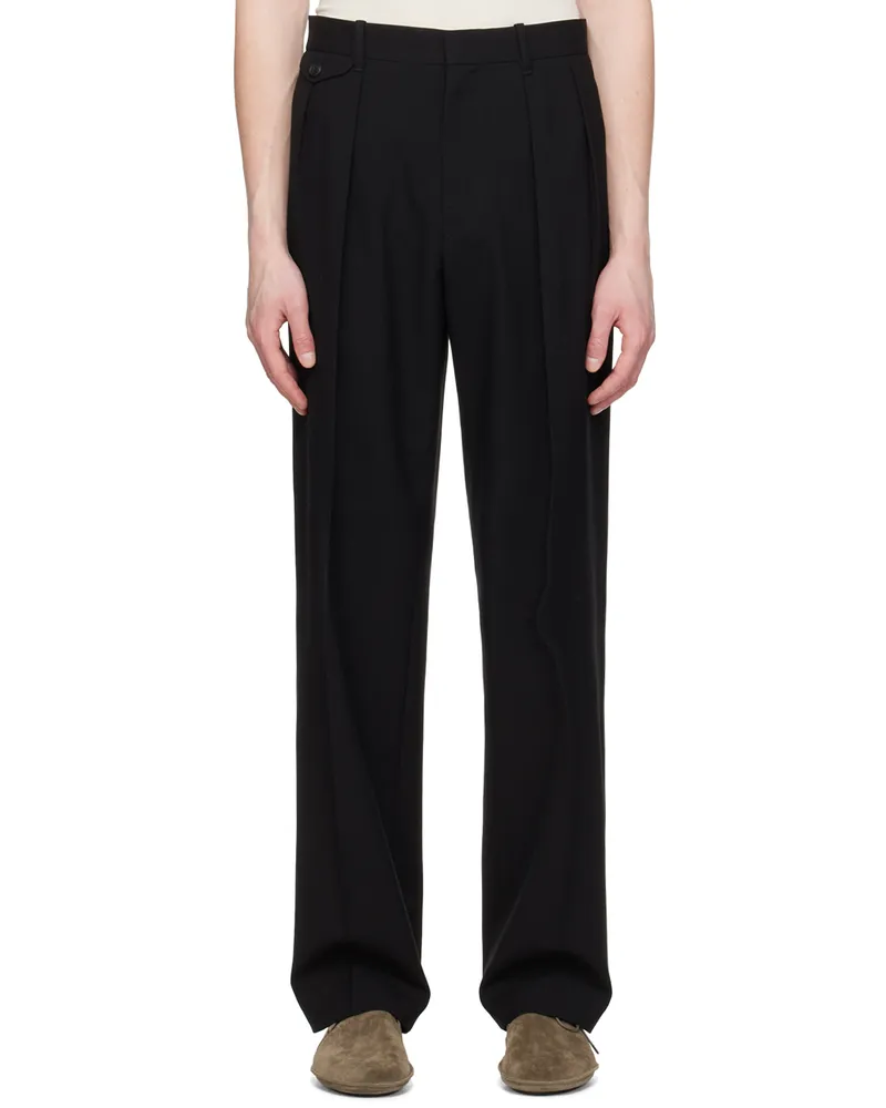The Row Black Marcello Trousers Blk
