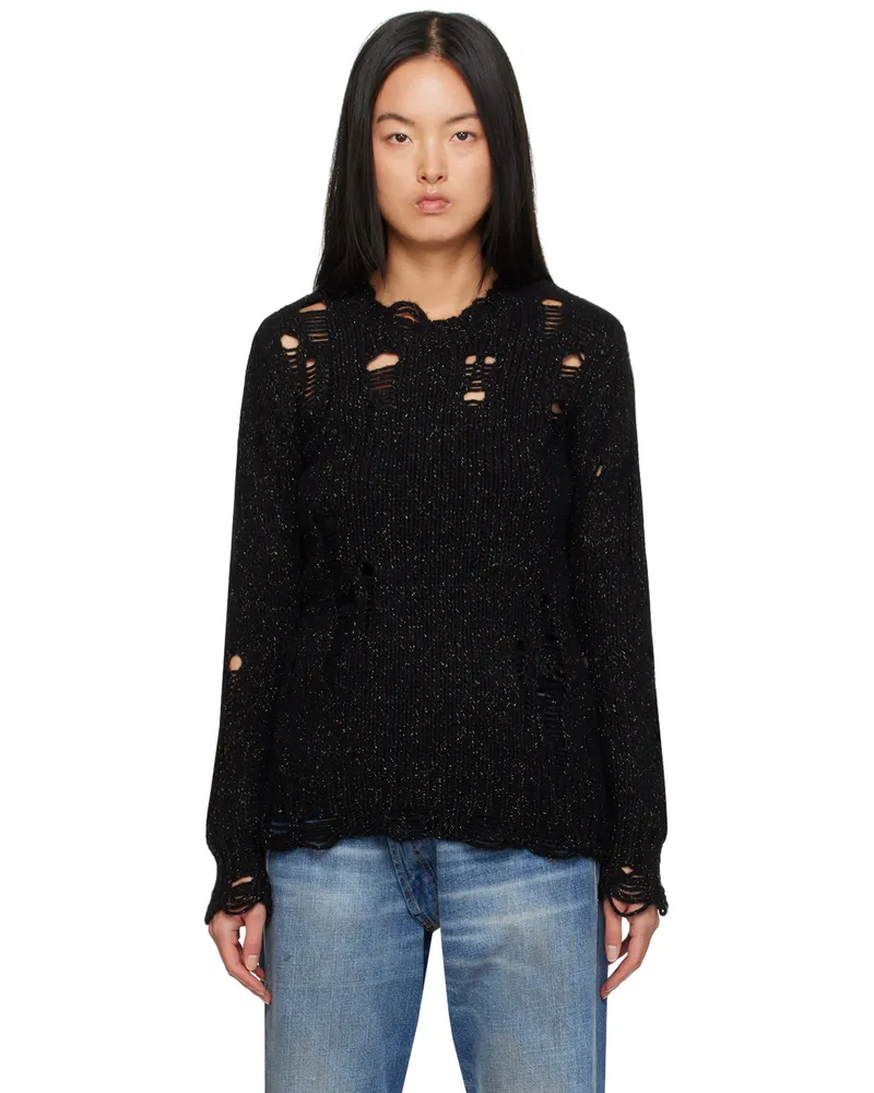 R13 Black Grunge Sweater Black