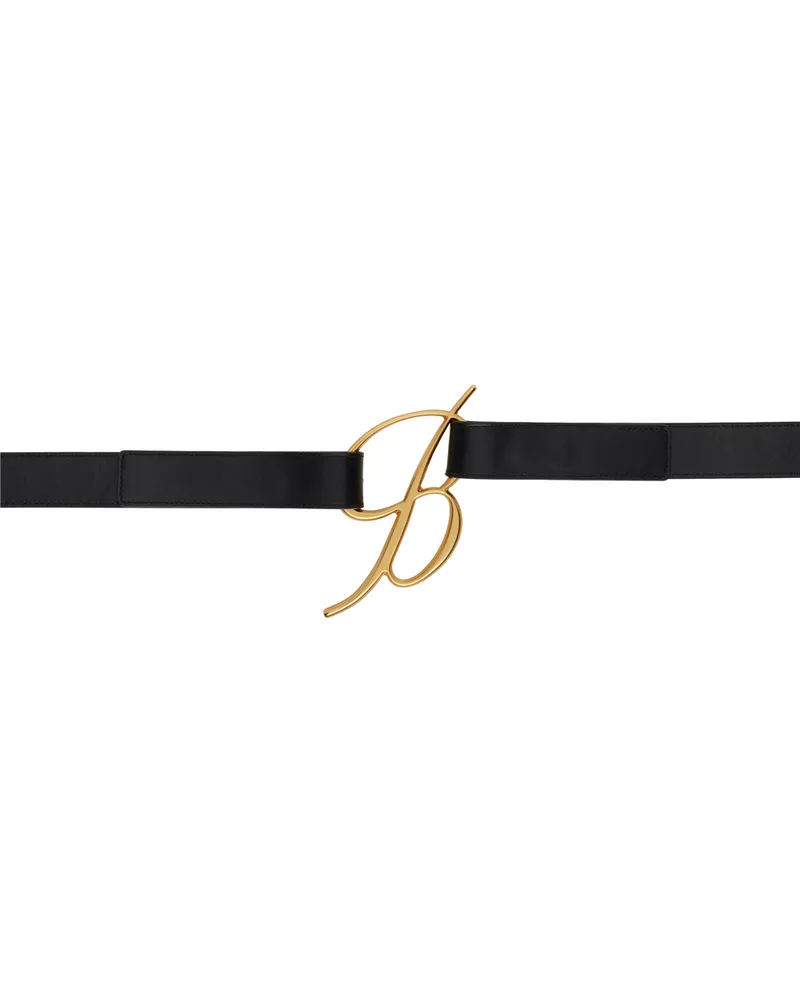 Blumarine Black Logo Buckle Belt N0990