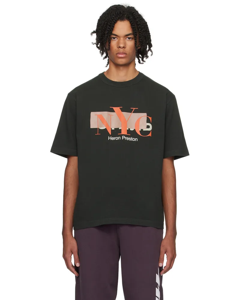 Heron Preston Black 'NYC' Censored T-Shirt Black