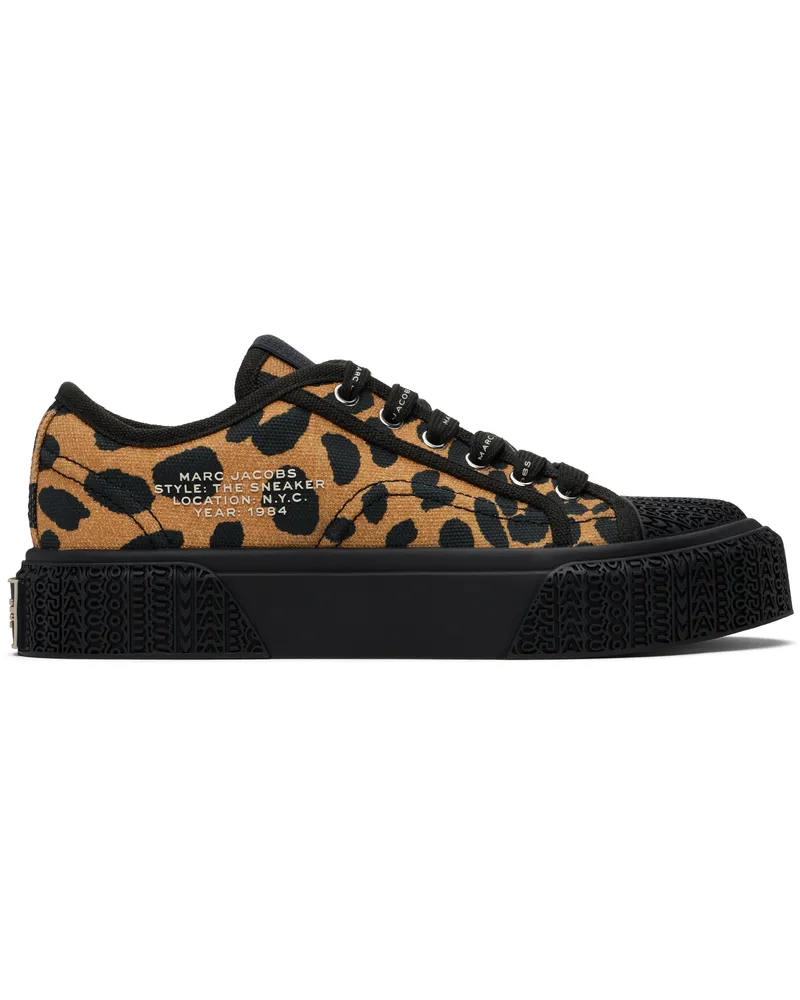 Marc Jacobs Tan & Black 'The Printed Canvas' Sneakers 002