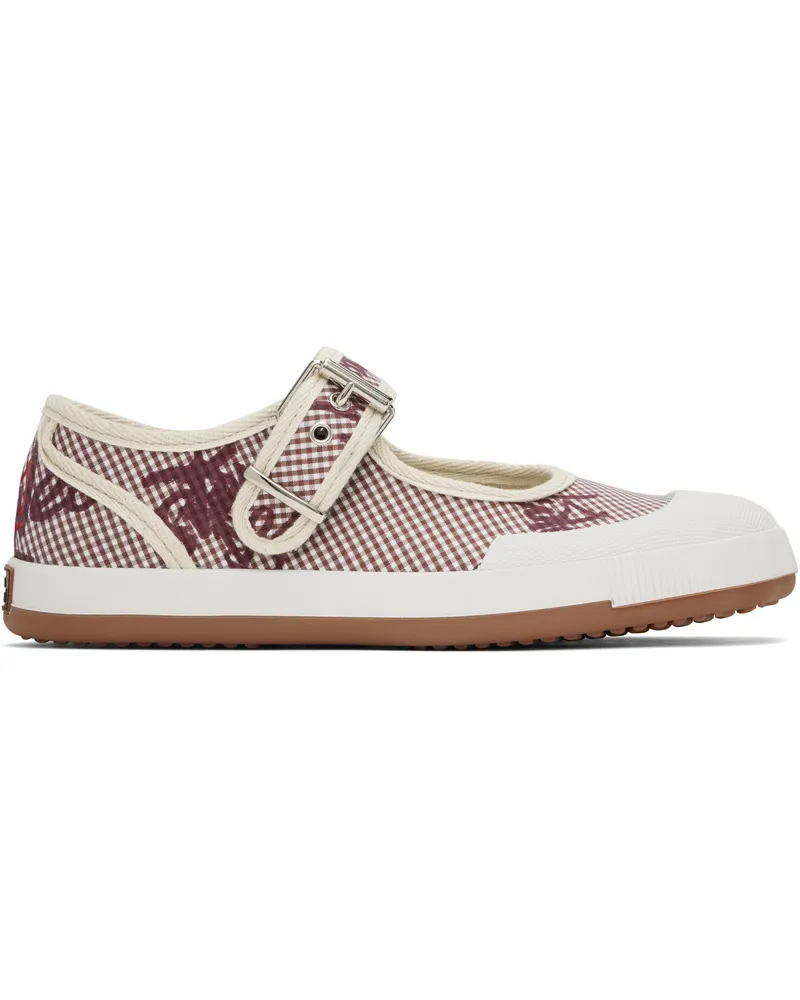 Vivienne Westwood Red & White Animal Gym Bar Ballerina Flats O303