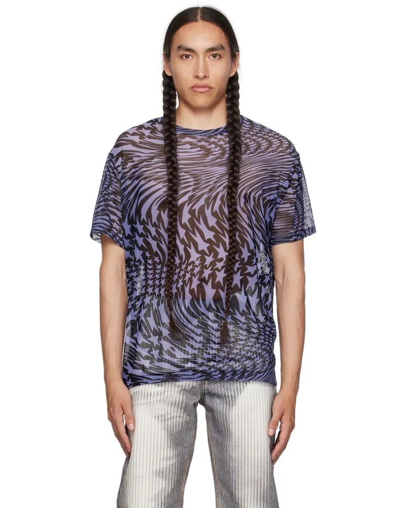 Thierry Mugler Blue & Black Star T-Shirt Mugler