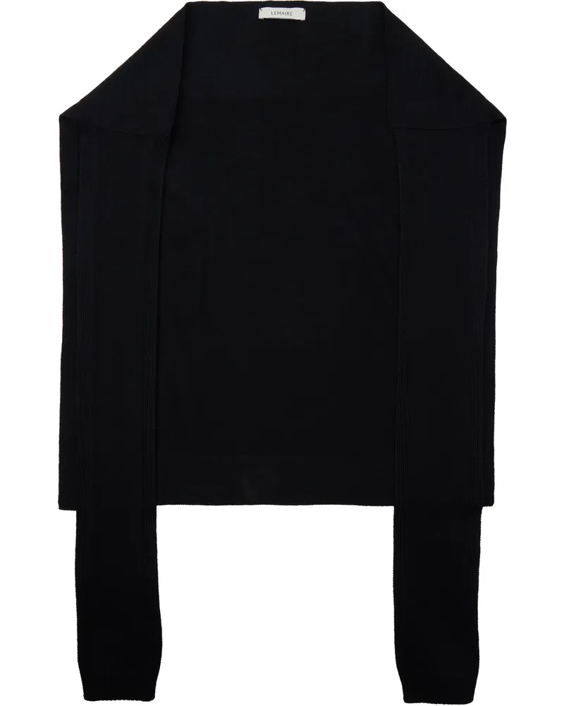Christophe Lemaire Black Trompe L'oeil Scarf Bk999