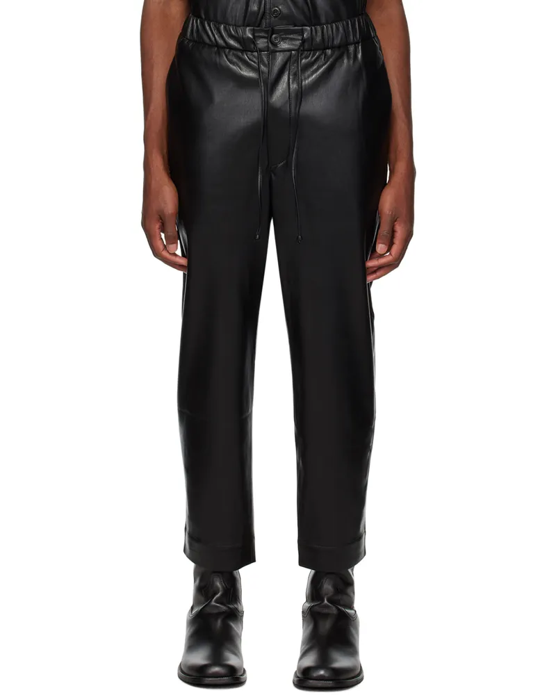 Nanushka Black Jain Vegan Leather Trousers Black