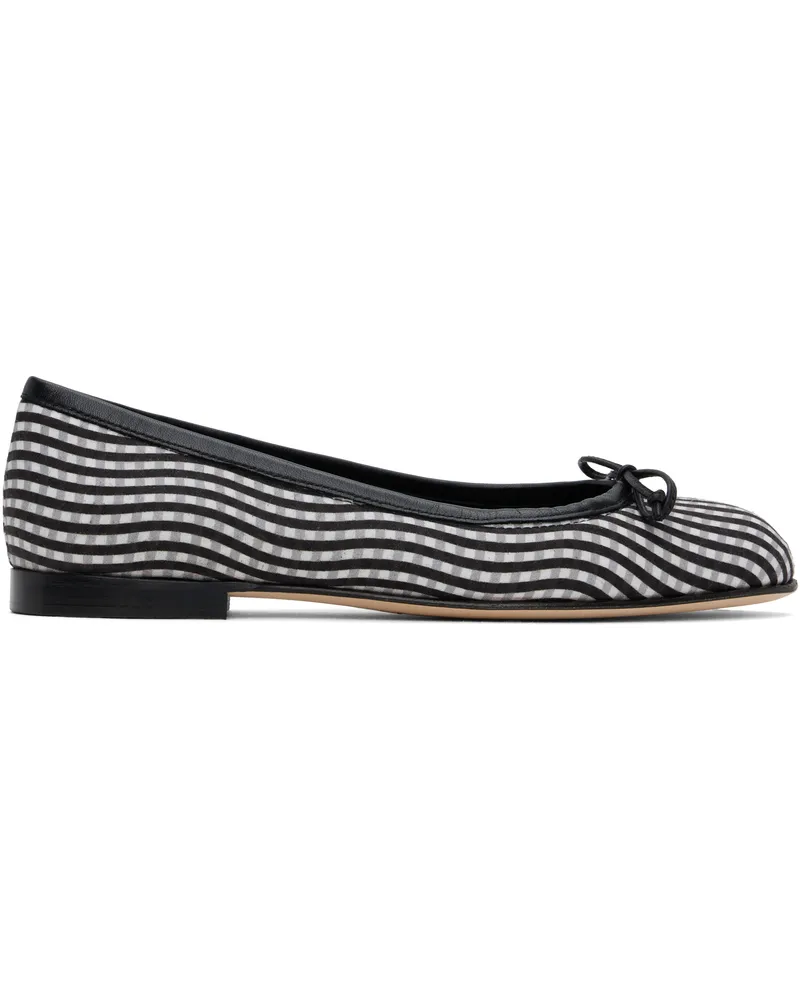 Manolo Blahnik Black & White Veralli Ballerina Flats 906