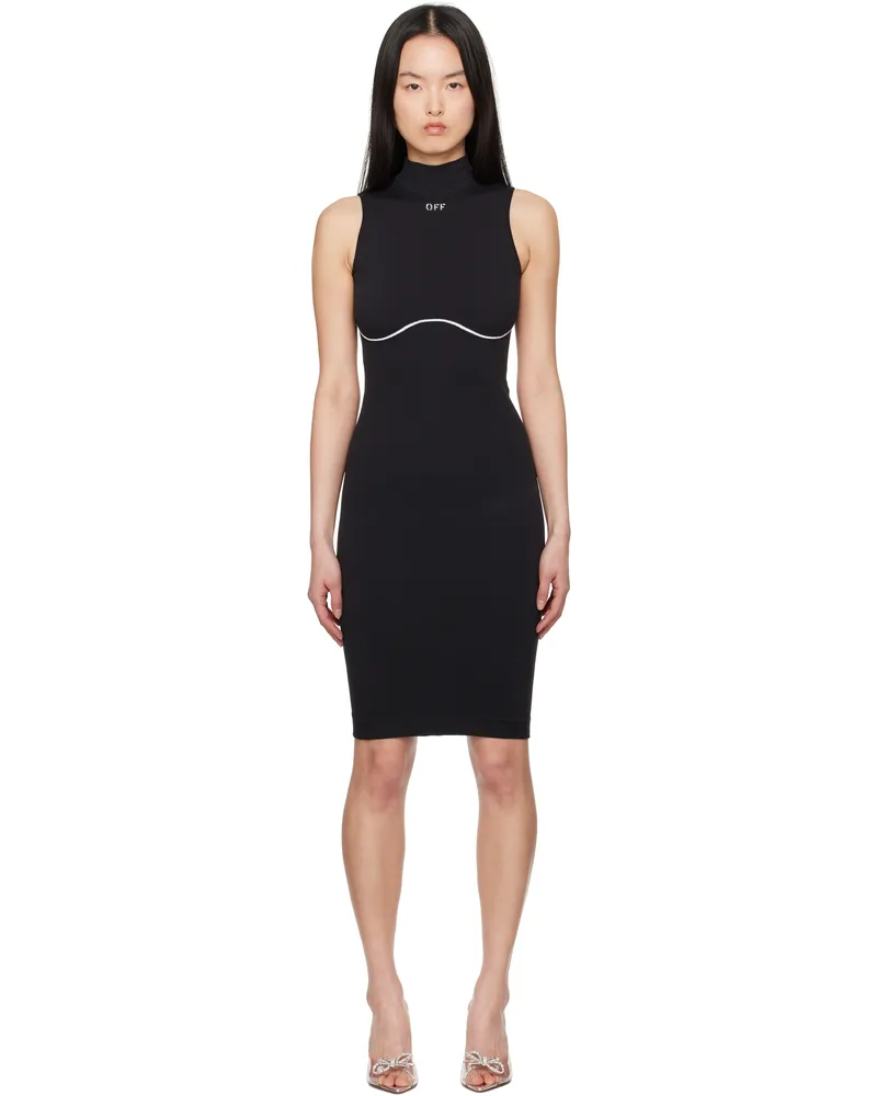 OFF-WHITE Black Stamp Seamless Minidress Black