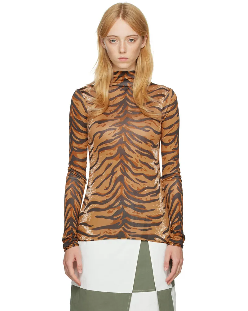 Jil Sander Orange Silk Turtleneck 240