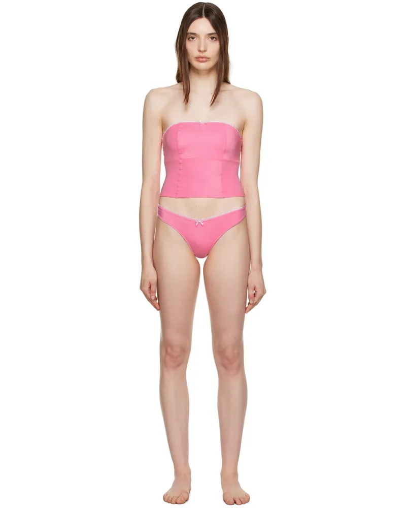 Frankies Bikinis SSENSE Exclusive Pink Peace & Enzo Bikini Candy