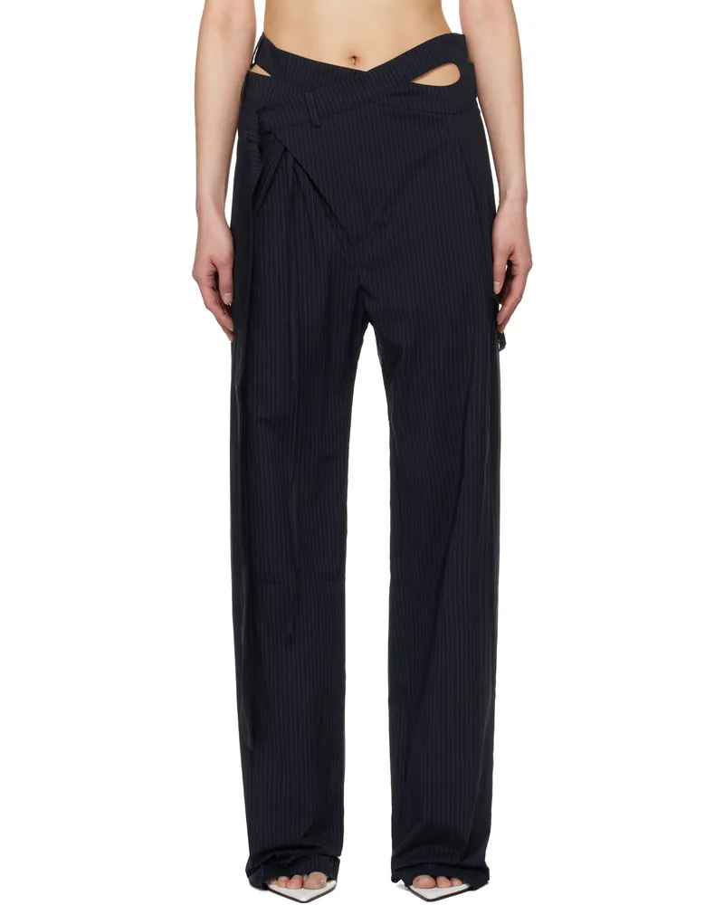 OTTOLINGER Navy Signature Wrap Suit Trousers Navy