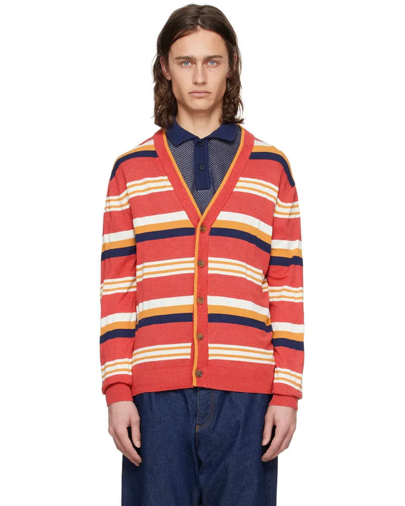 Kitsuné Red Striped Cardigan S646
