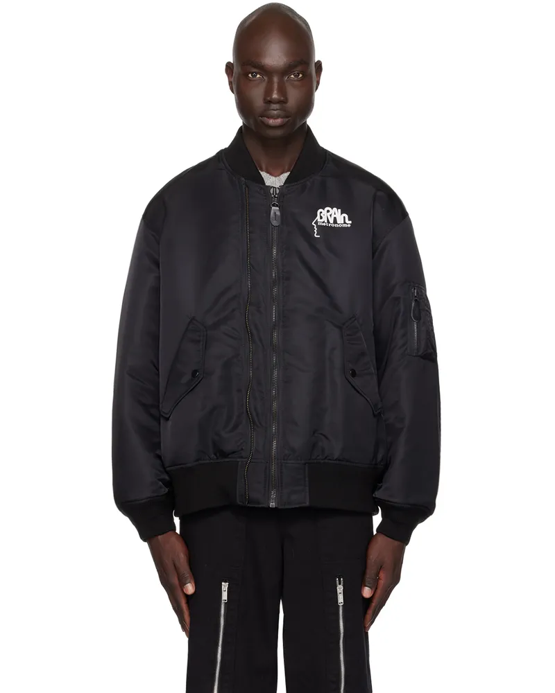 Undercover Black Double Zip Bomber Jacket Black