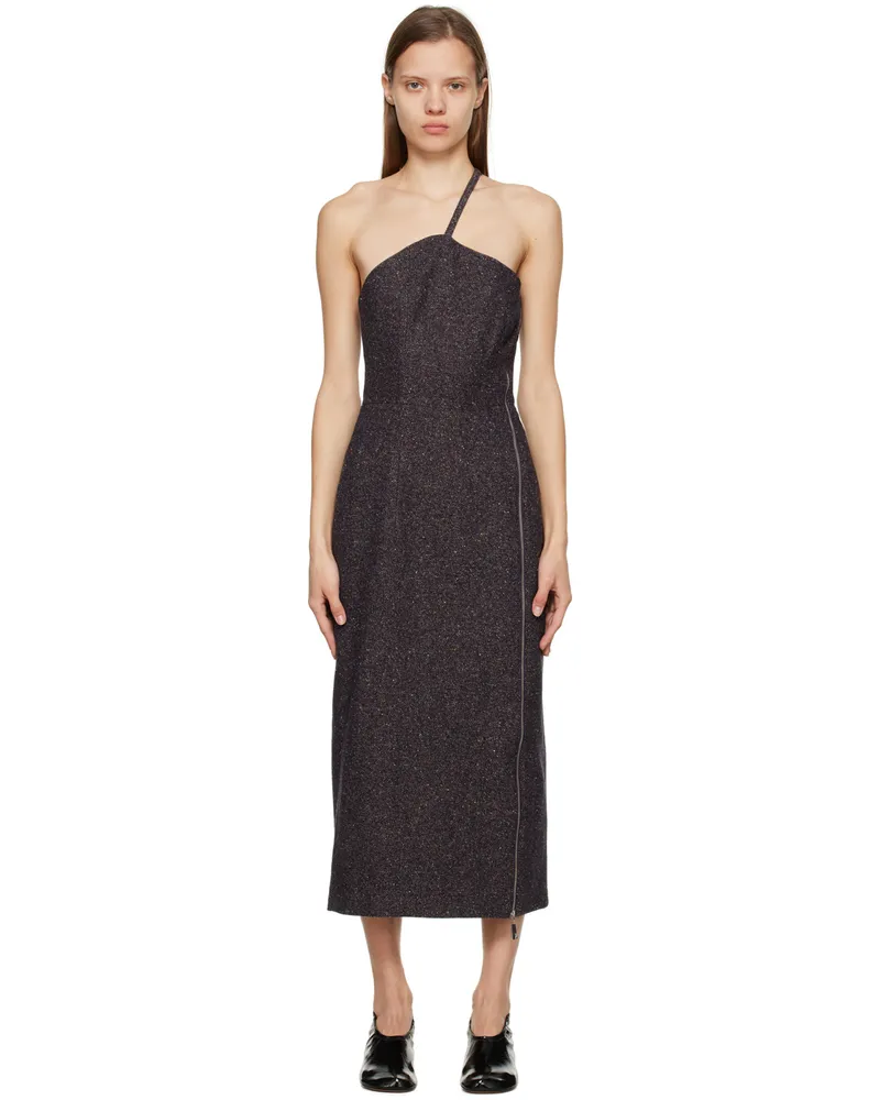 ROTATE Birger Christensen Navy Anne Midi Dress 19-3923