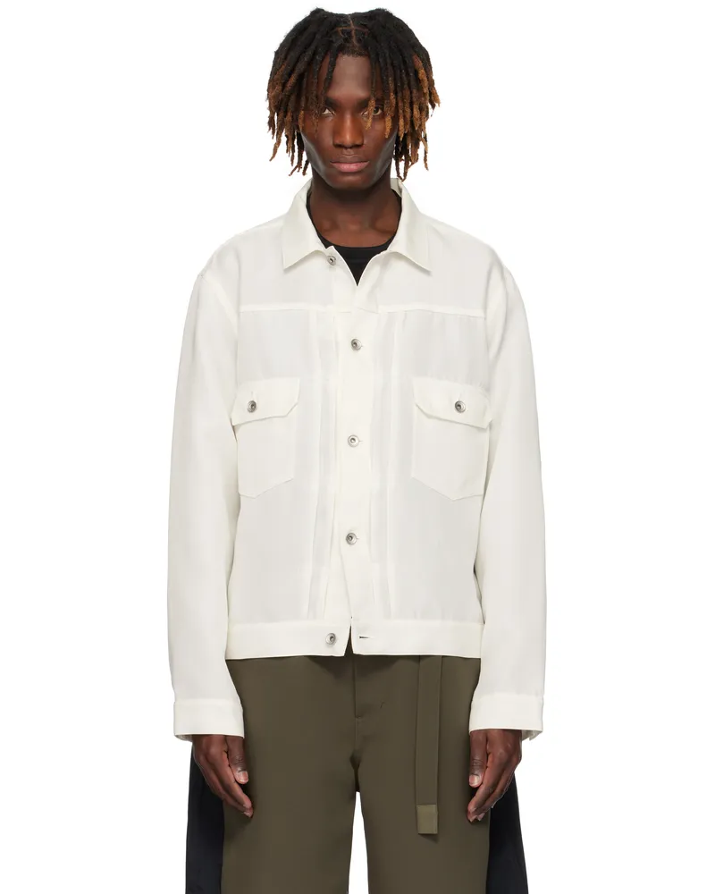 Sacai Off-White Double-Faced Silk Cotton Jacket 151