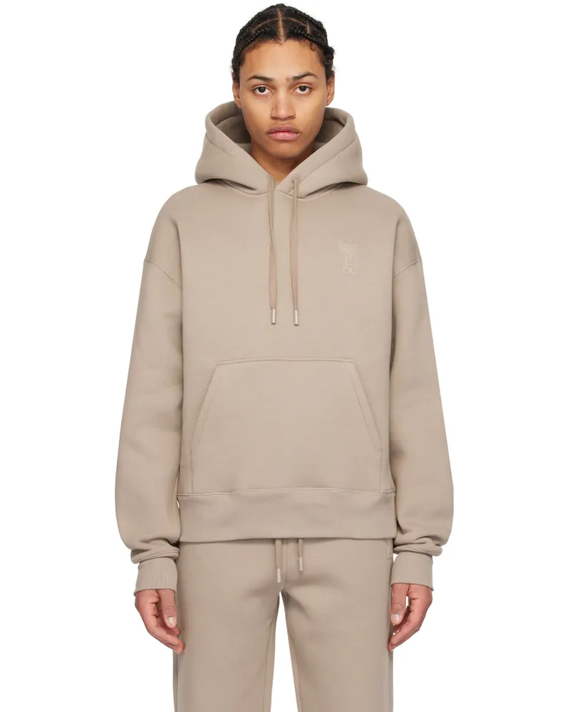 AMI Paris Taupe Ami de Cœur Hoodie Light