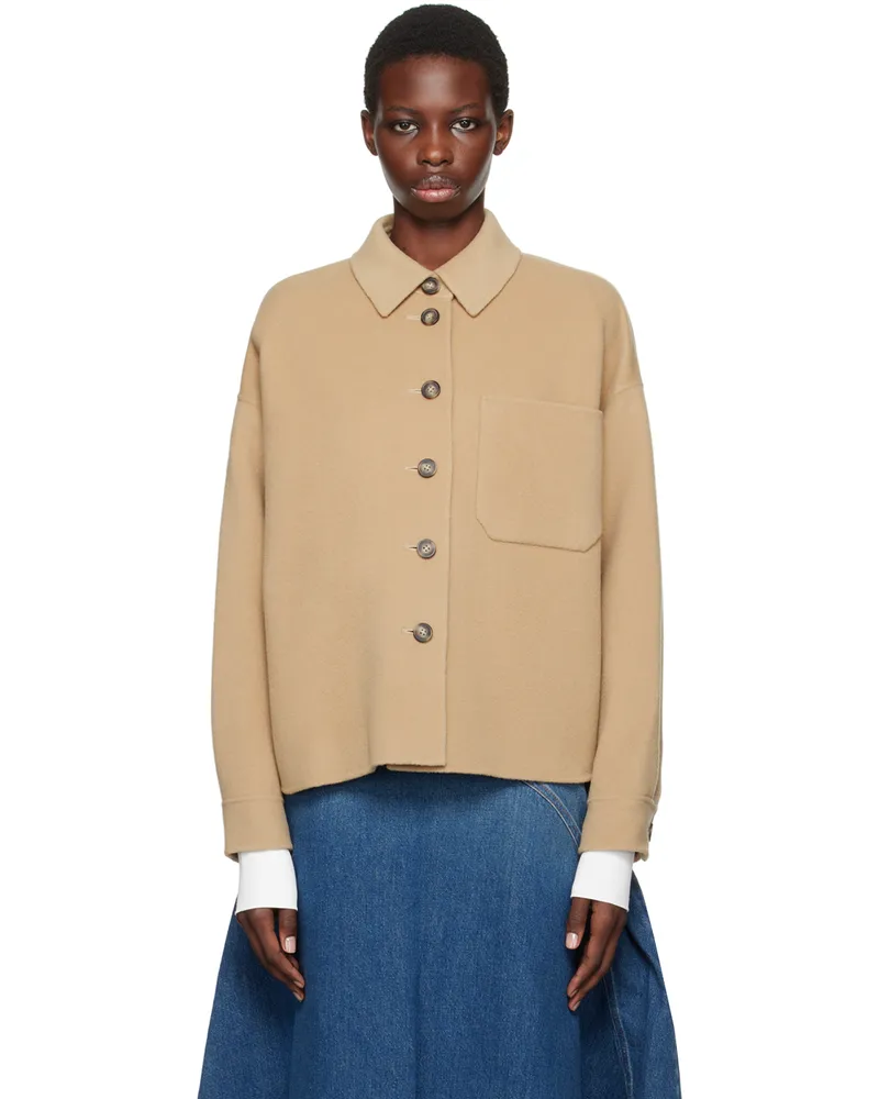 Max Mara Beige Wool Shirt Jacket 065