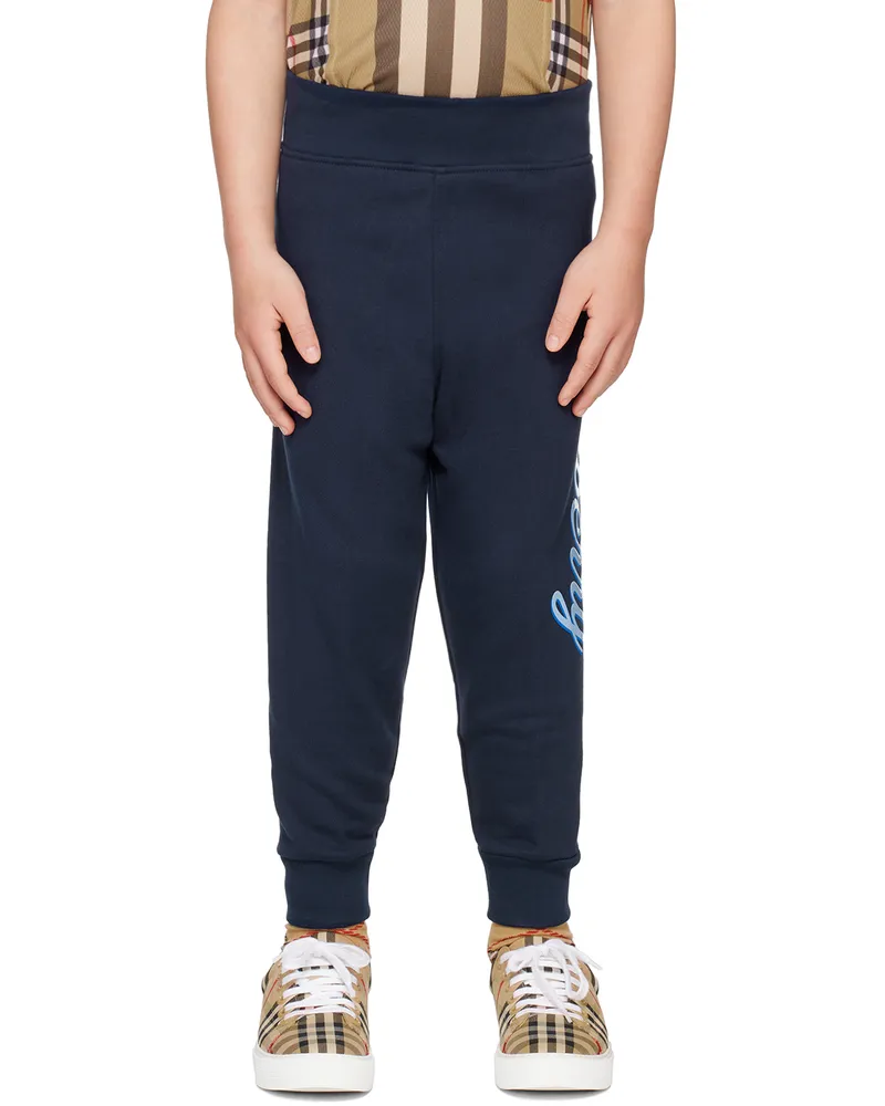 Burberry Kids Navy Single-Pocket Sweatpants Deep