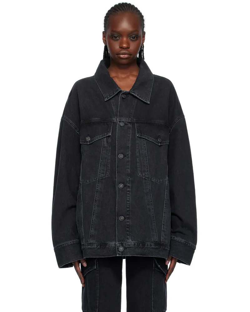 AGOLDE Black Wayne Denim Jacket Spider