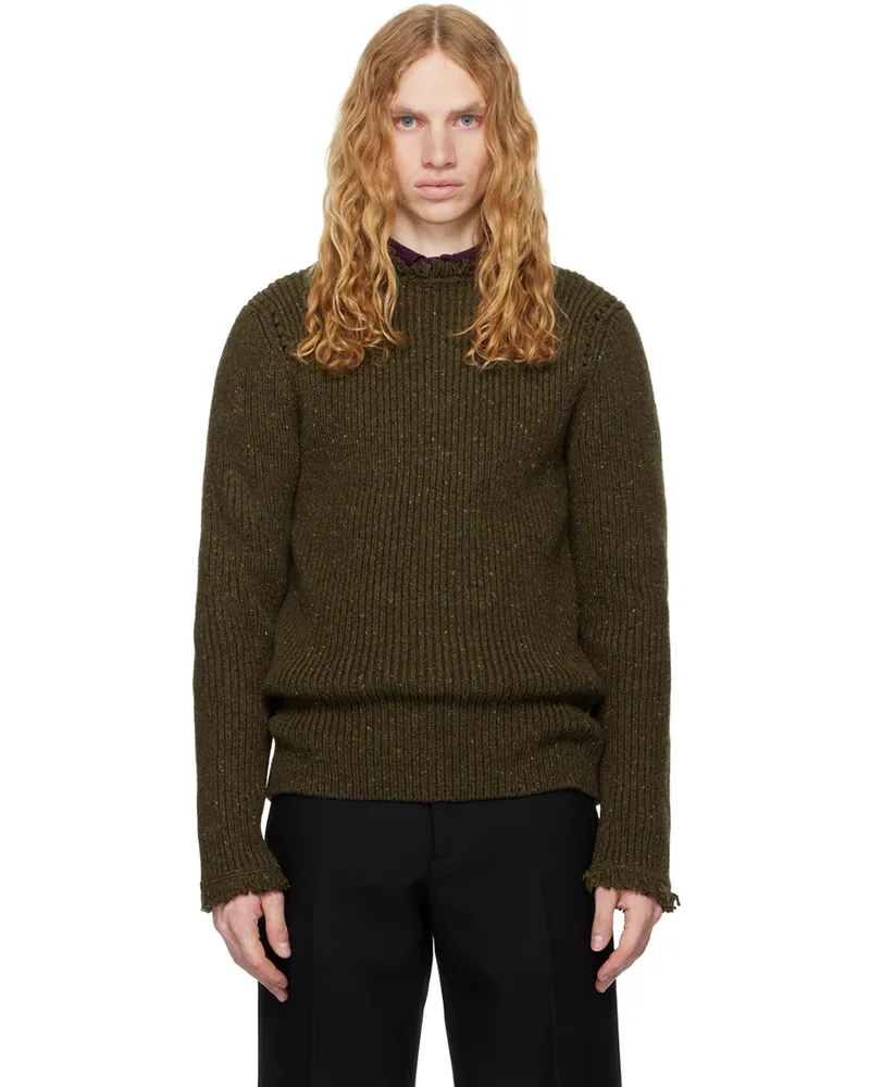 Burberry Green Wool Sweater Furrow