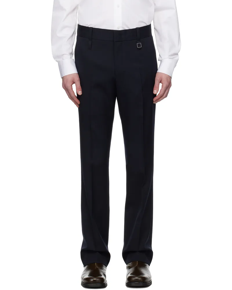 Wooyoungmi Navy Slim Straight Trousers Navy903n
