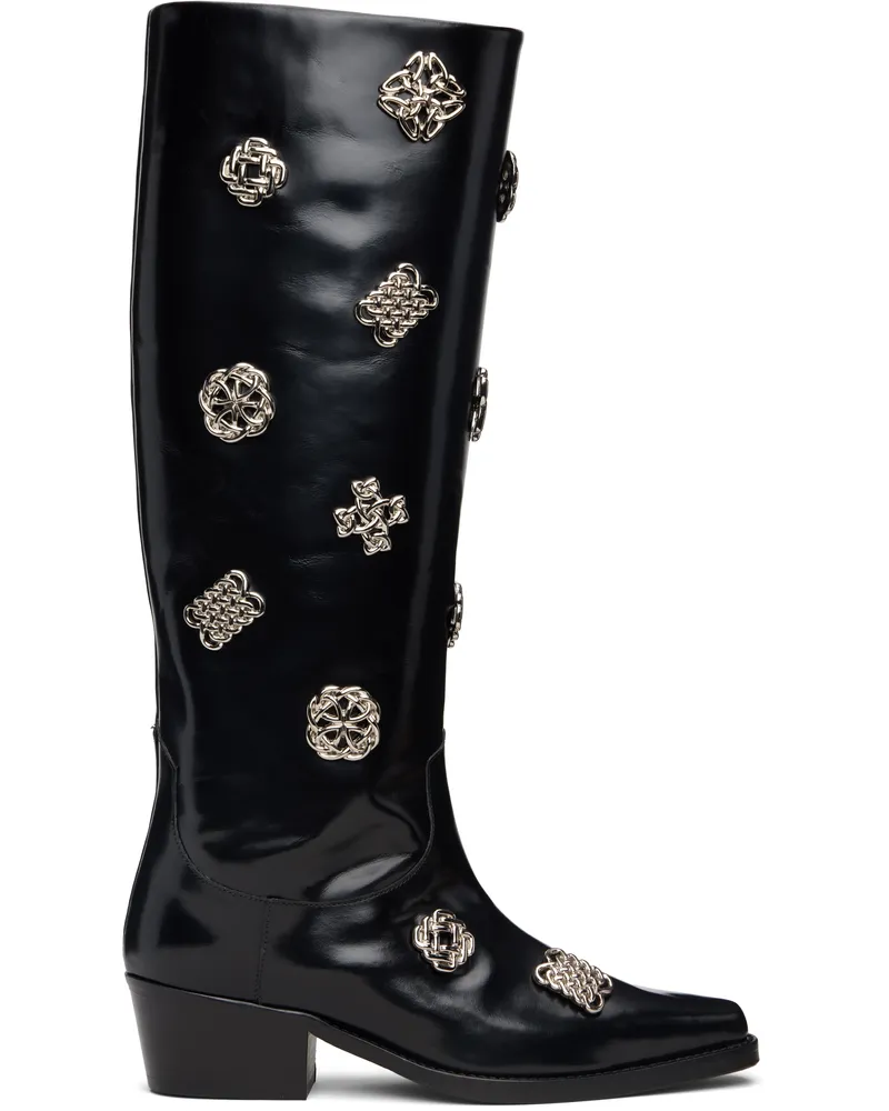 Toga Black Polido Tall Boots Aj1092
