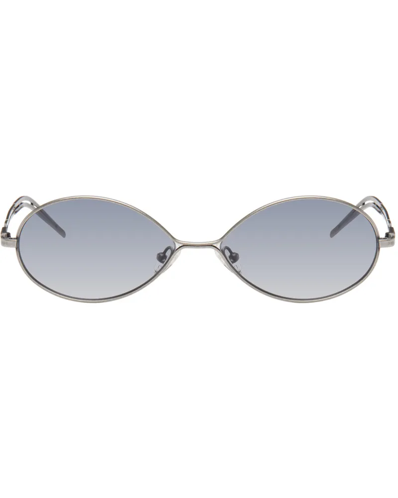Song For The Mute SSENSE Exclusive Silver 'The Teardrop' Sunglasses Oxidised
