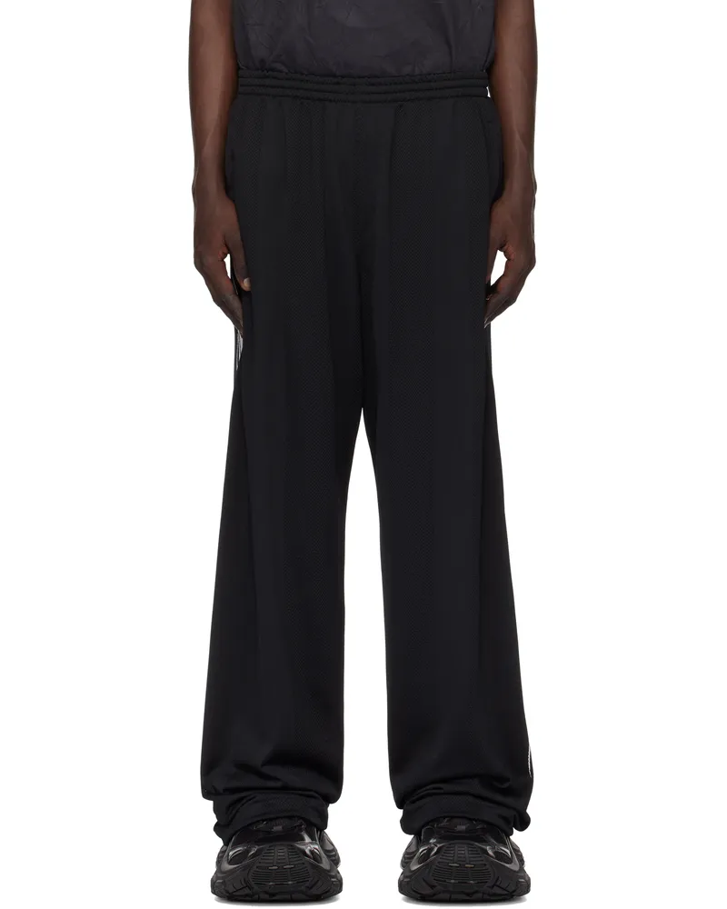Balenciaga Black Striped Mesh Baggy Track Pants