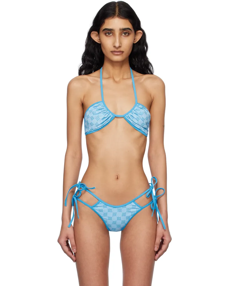MISBHV Blue Swim Coquette Bikini Top Blue