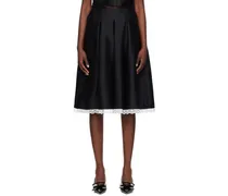 Black Darted Midi Skirt