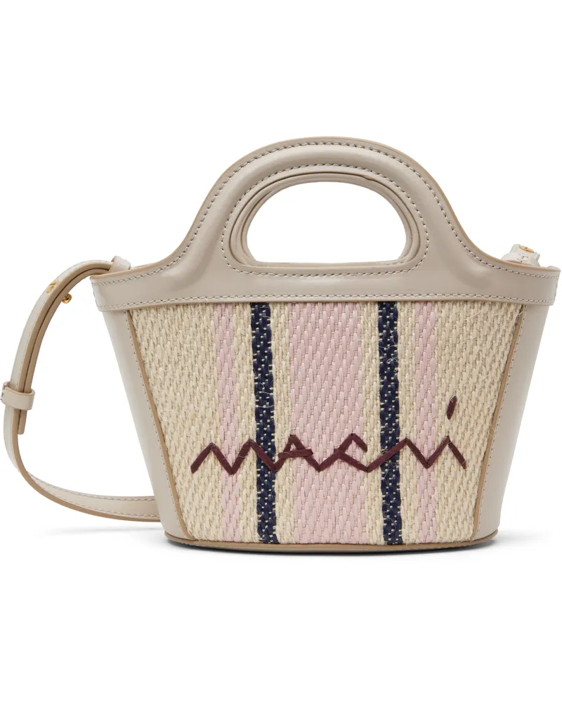 Marni Off-White & Gray Tropicalia Micro Tote Zo858