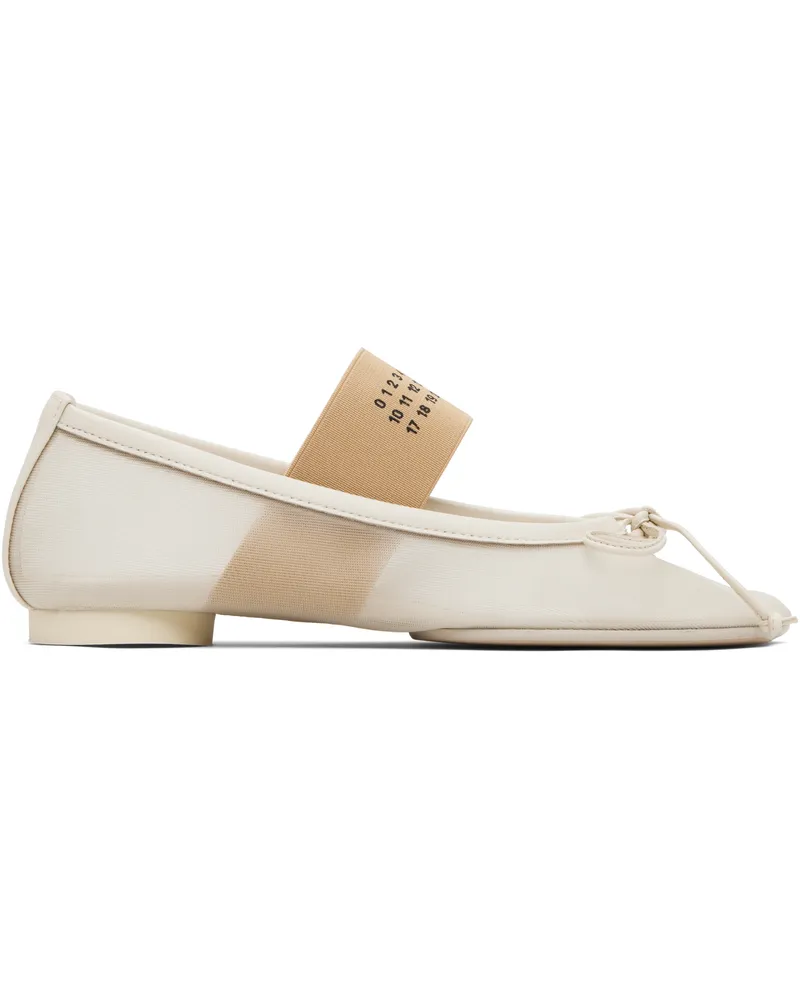 Maison Margiela Off-White Anatomic Numeric Ballerina Flats T2073