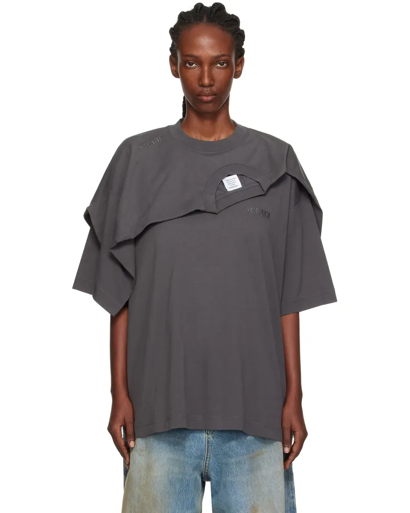VETEMENTS Gray Double Layered T-shirt Magnet