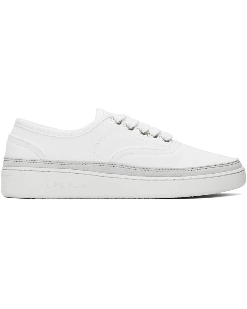 A.P.C. White Plain Simple Sneakers Aab