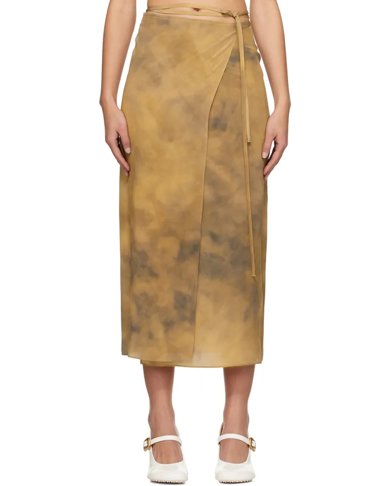 SPORTMAX Beige Wrap Midi Skirt 1