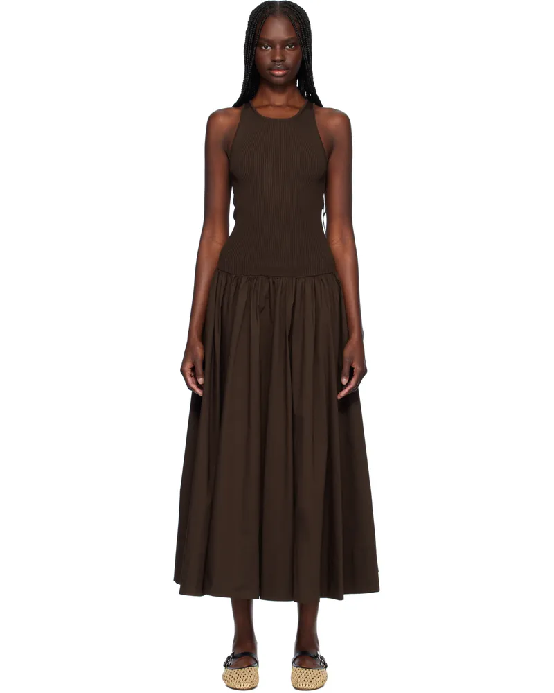 STAUD Brown Yamila Maxi Dress Eart