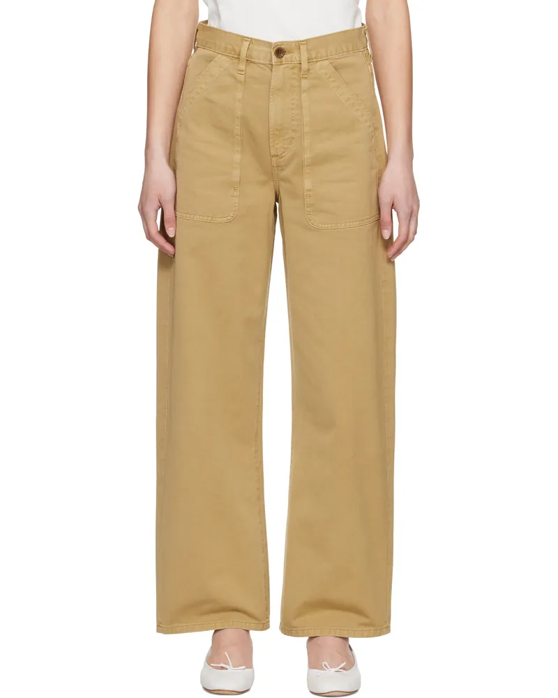 Citizens of humanity Beige Ayla Cargo Trousers Heirloom