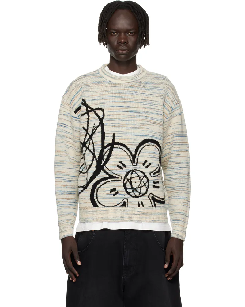 Kenzo Black & Beige Kenzo Paris Futura 2000 Edition Reversible Sweater Off