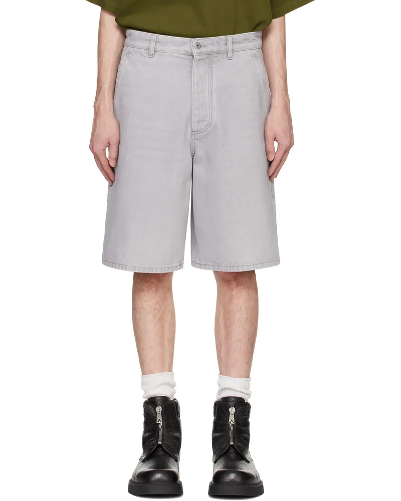 Bottega Veneta Gray Washed Denim Shorts Light